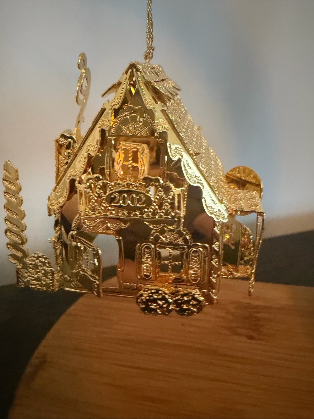 Gold Plated House Holiday Ornament - 2002